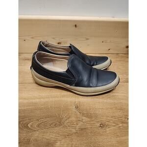 Via Spiga Blue Leather Slip On Loafers Women 7 Men 5.5 Shoes Italy Sneakers